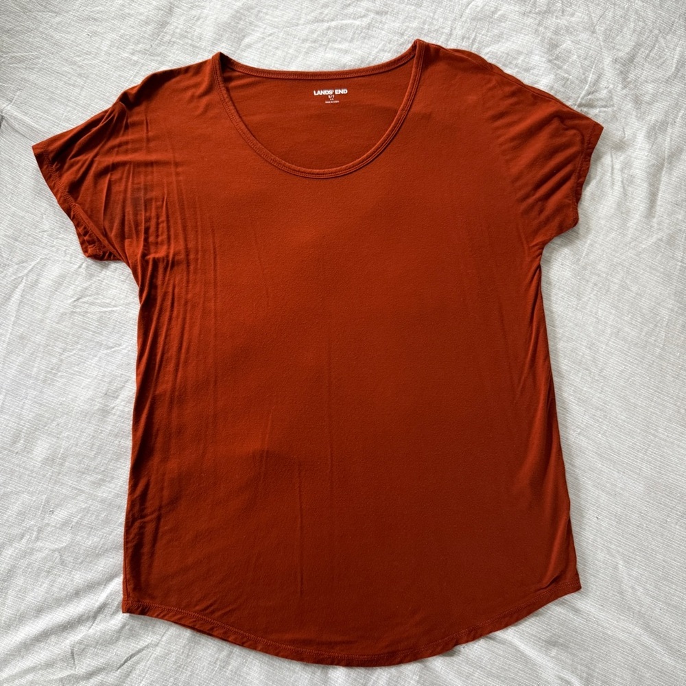 Rust Orange Short Sleeve Top